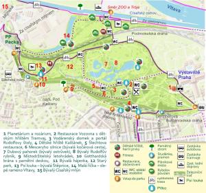 Stromovka, orientační mapa, stav 12/2018