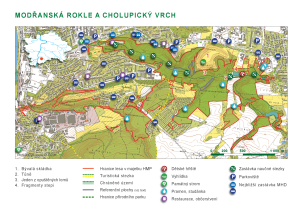 orientační mapa - Modřanská rokle, 2017