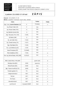 Zápis z jednání Komise Rady hl. m. Prahy pro rozvoj konceptu Smart Cities ze dne 15. 6. 2023