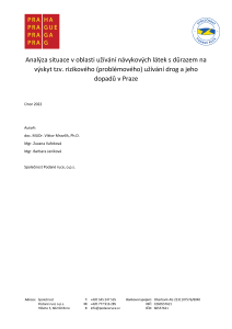 Analýza situace v oblasti užívání návykových látek s důrazem na výskyt tzv. rizikového (problémového) užívání drog a jeho dopadů v Praze