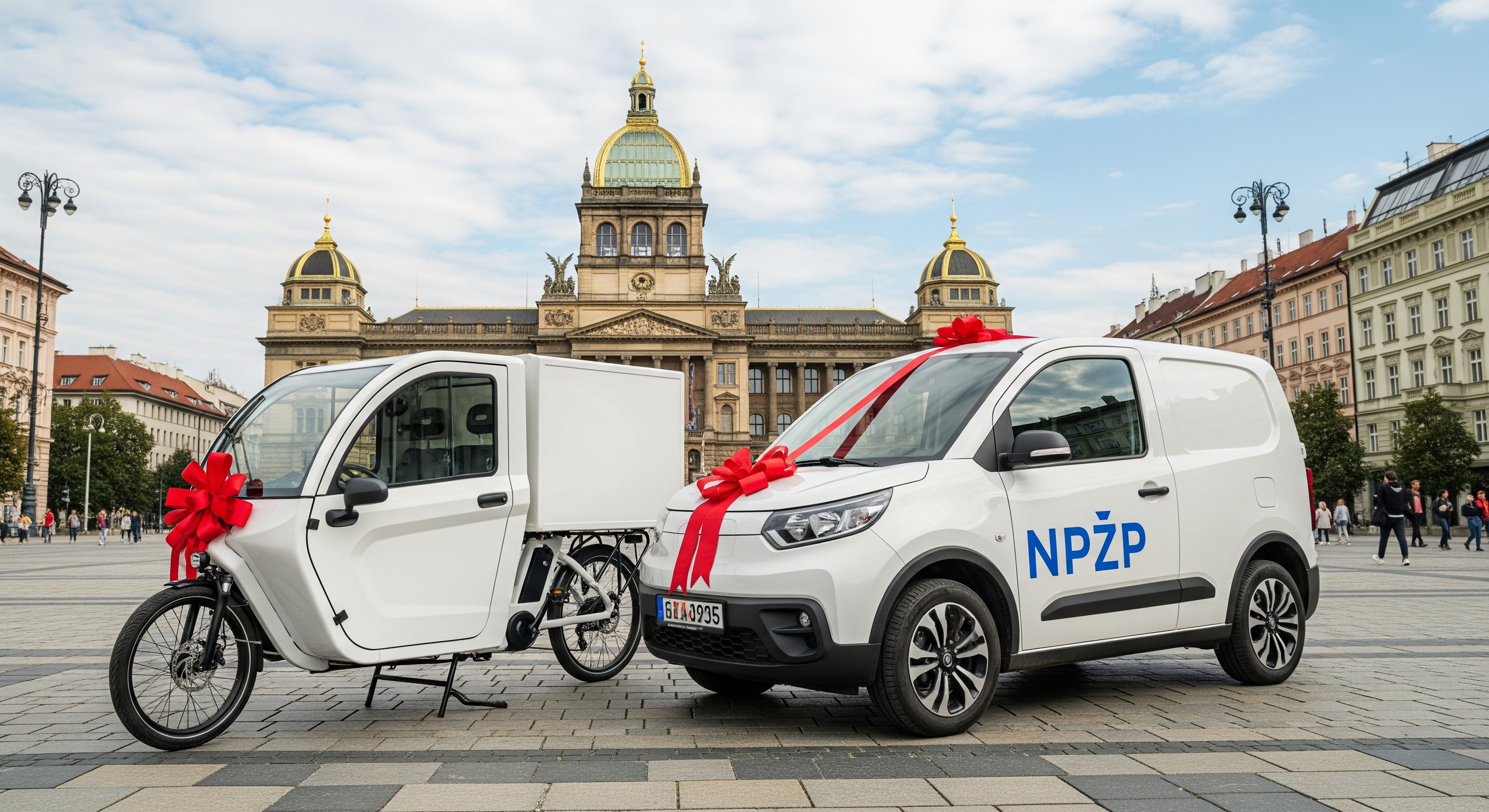 Cargokolo a elektromobil na Václavském náměstí. Autor: MHMP