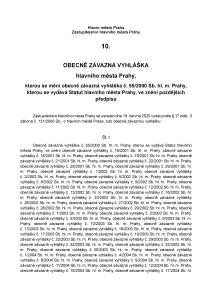 Obecně závazná vyhláška hlavního města Prahy č. 10/2025