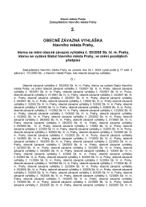 Obecně závazná vyhláška hlavního města Prahy č. 2/2025