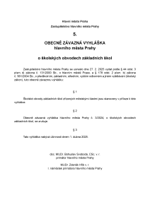 Obecně závazná vyhláška hlavního města Prahy č. 5/2025