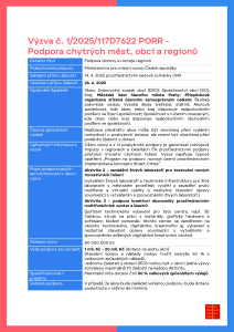 PORR - Podpora chytrých měst, obcí a regionů