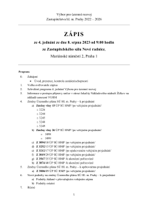 Zápis z 4. jednání výboru, ze dne 8. 8. 2023