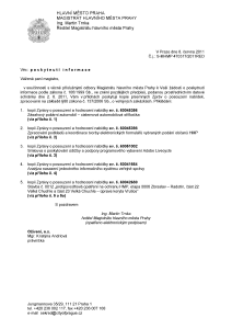 Poskytnutá informace na základě žádosti paní Mgr. Andrlové