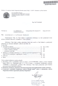 Poskytnutá informace - Č. j.: SMNM-2319/S-MHMP/595592/2011, Ing. Jan Formánek