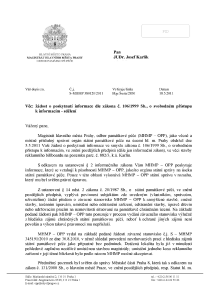 Poskytnutá informace na základě žádosti pana JUDr. Karlíka