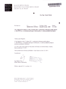 Poskytnutá informace na základě žádosti pana Mgr. Maška