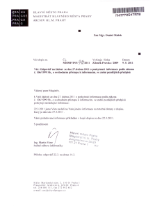 Poskytnutá informace - Č. j.: MHMP/INF/712/2011 - Mgr. Mašek