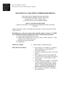 referent / referentka matriční agendy v odboru živnostenském a občanskosprávním