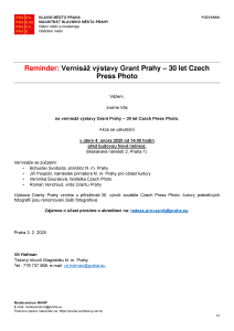 250203 - Pozvánka - Reminder- Vernisáž - Grant Prahy
