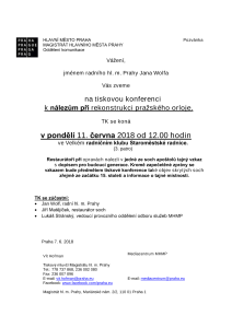 Tisková konference k nálezům při rekonstrukci pražského orloje