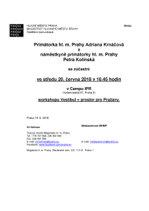 Workshop Vestibul = prostor pro Pražany