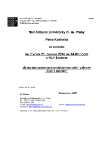 Slavnostní prezentace projektu komunitní zahrady „Tygr v petrželi“
