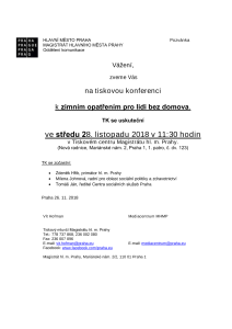 Tisková konference k zimním opatřením pro lidi bez domova