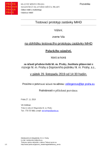 Testovací prototyp zastávky MHD