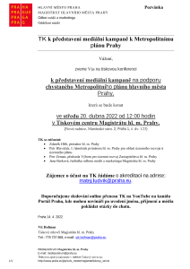 TK k představení mediální kampaně k Metropolitnímu  plánu Prahy