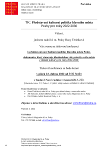 TK: Představení kulturní politiky hlavního města  Prahy pro roky 2022-2030