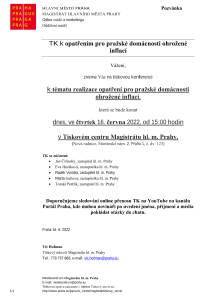 TK k opatřením pro pražské domácnosti ohrožené inflací