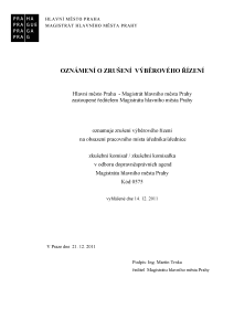 zkušební komisař / zkušební komisařka v odboru dopravně správních agend - zrušení výběrového řízení