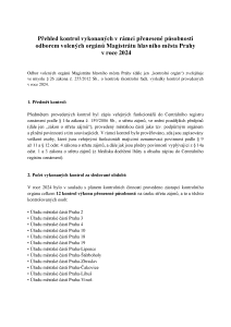 Přehled kontrol  za odbor OVO rok 2024