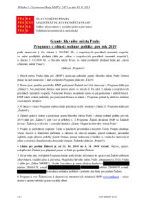 Granty hlavního města Prahy &#8211; Programy v oblasti rodinné politiky pro rok 2019