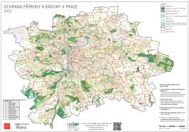 mapa Ochrana přírody a krajiny v Praze, verze 12/2020, ilustrační obr.