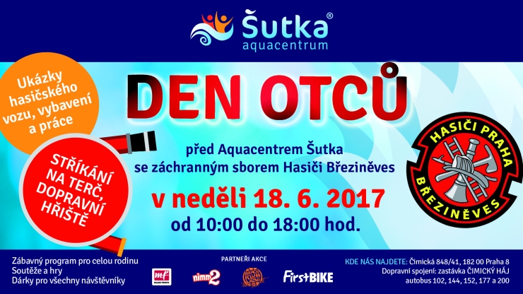 Aquacentrum Šutka slaví Den otců s hasiči