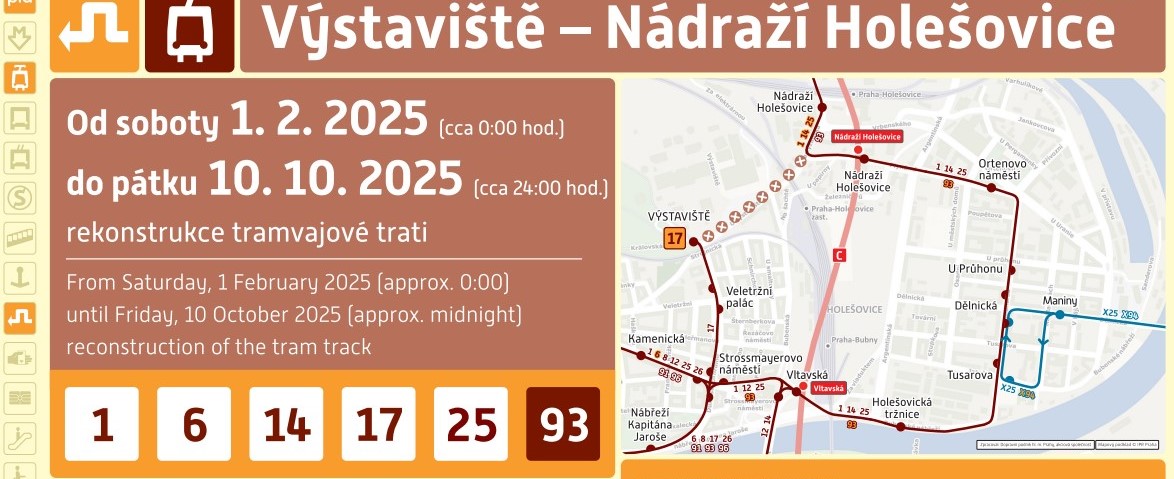 Informační leták Výstaviště - Nádraží Holešovice